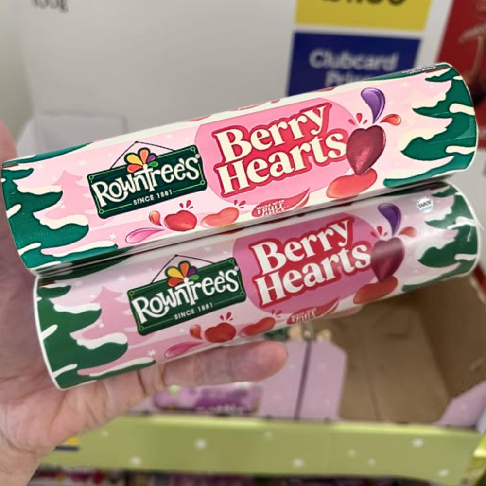 Rowntrees Berry Hearts Candy Giant Tube 100g