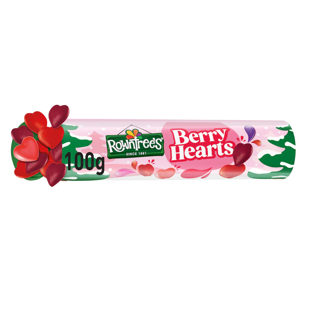 Rowntrees Berry Hearts Candy Giant Tube 100g