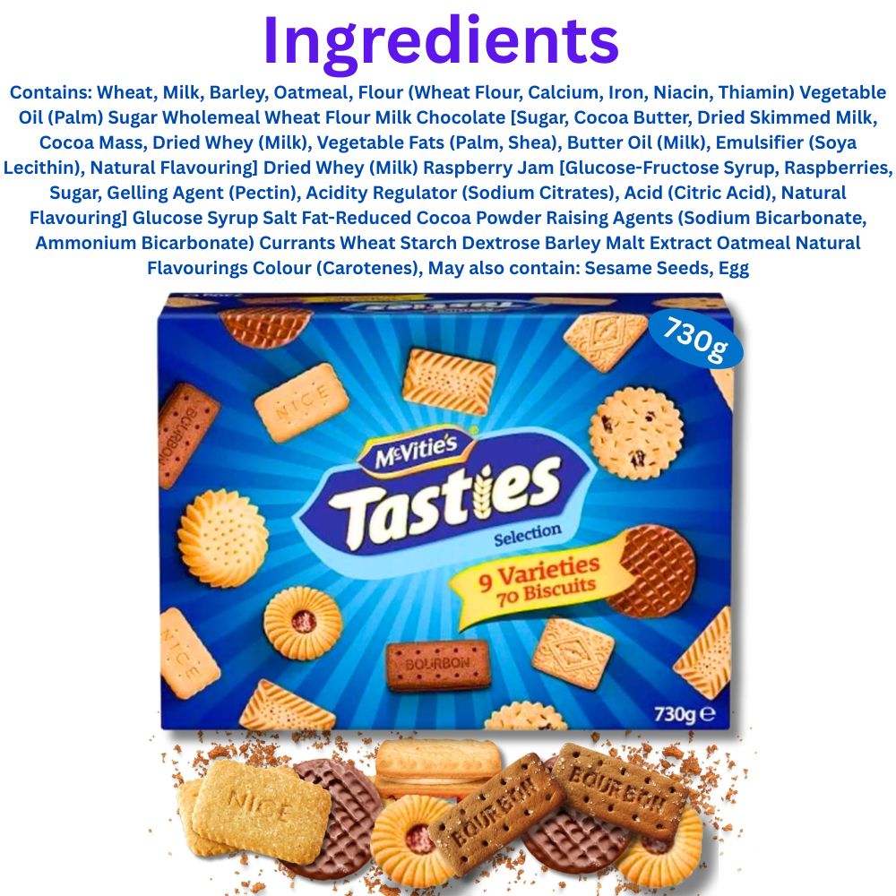 McVitie's Tasties Biscuits Assortment Selection Box 730g