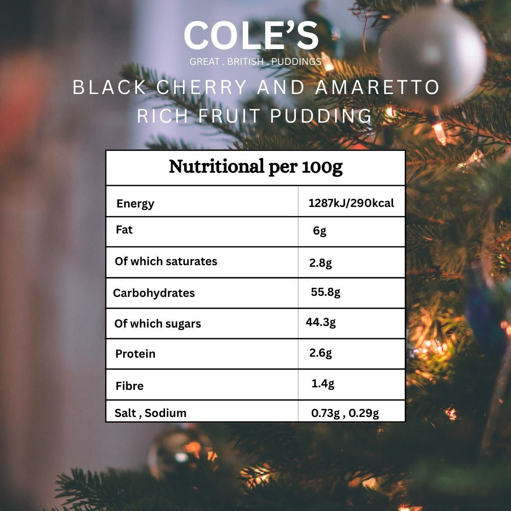 Cole's Black Cherry And Amaretto Rich Fruit Pudding 454g