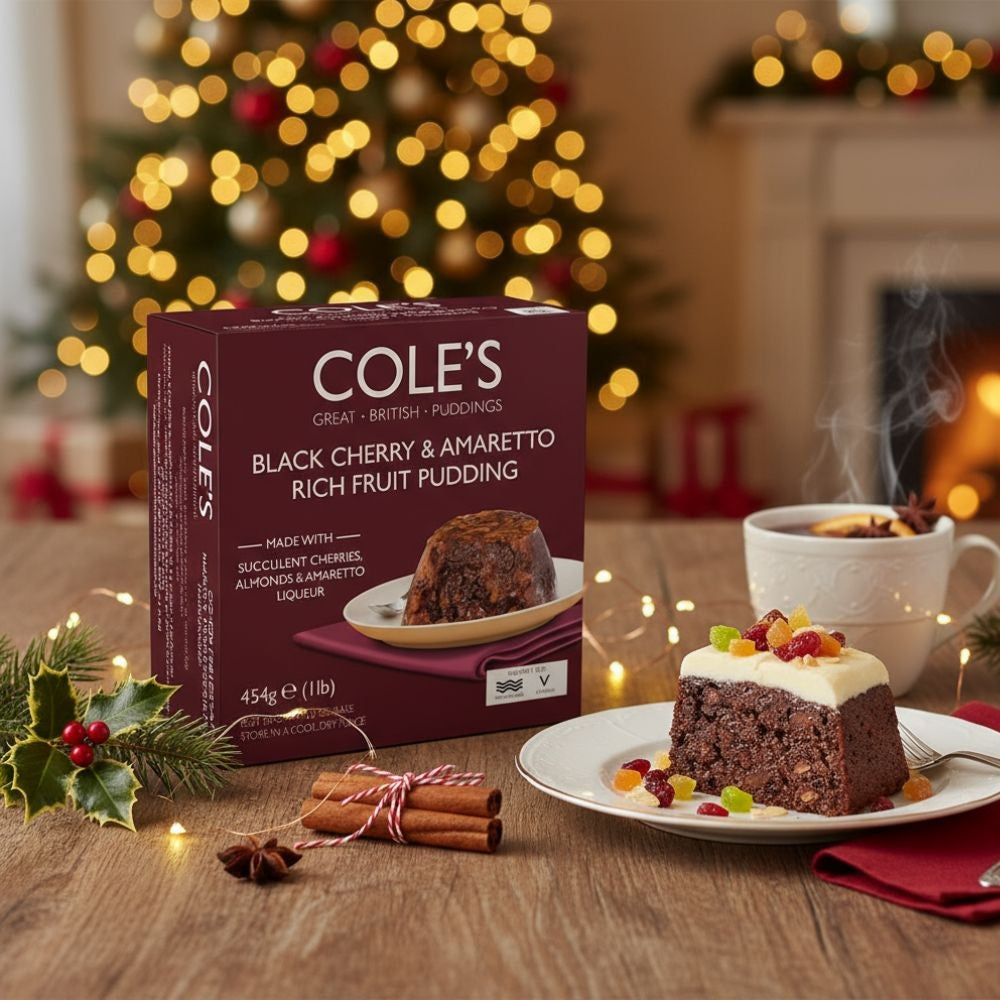 Cole's Black Cherry And Amaretto Rich Fruit Pudding 454g