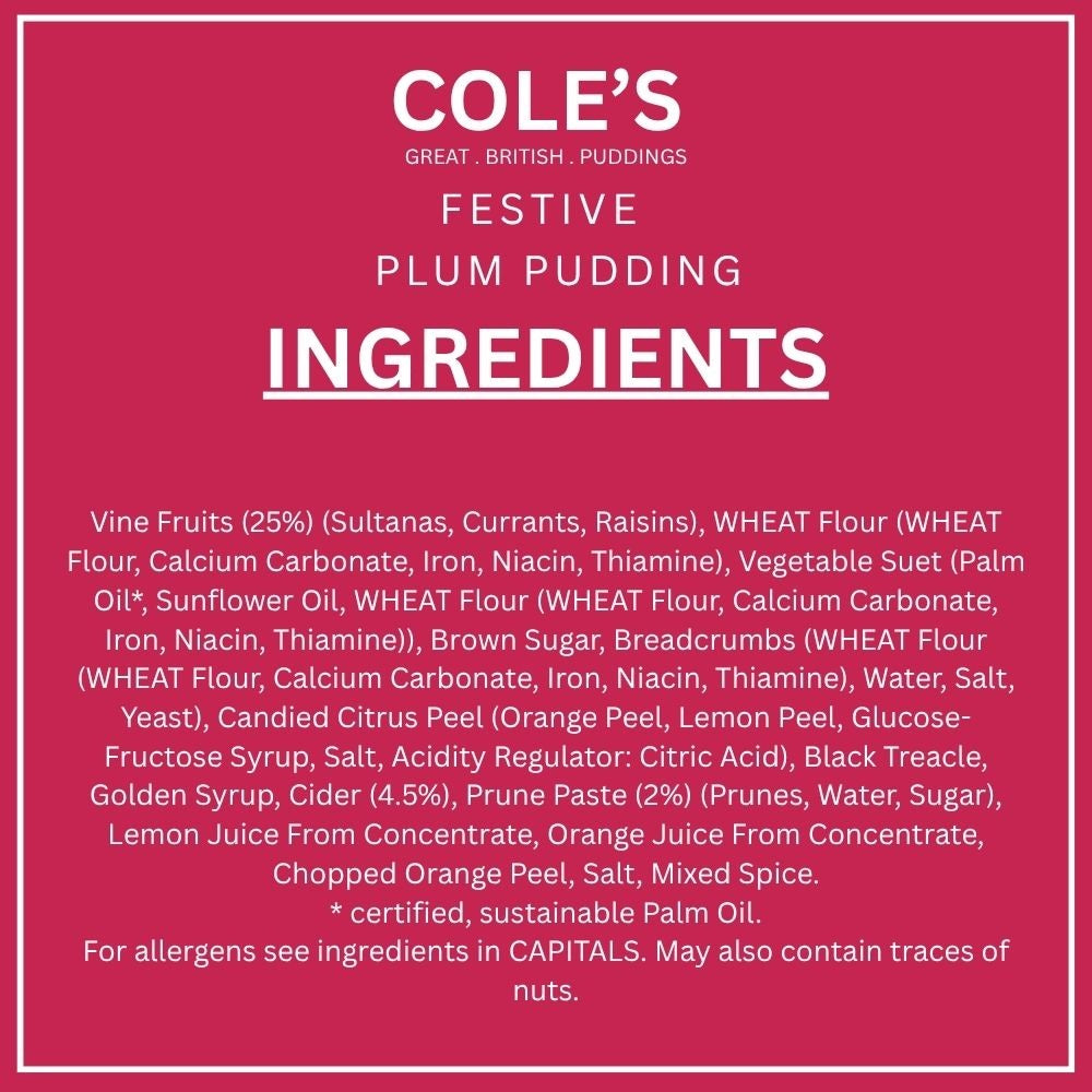 Cole's Festive Plum Pudding 454g
