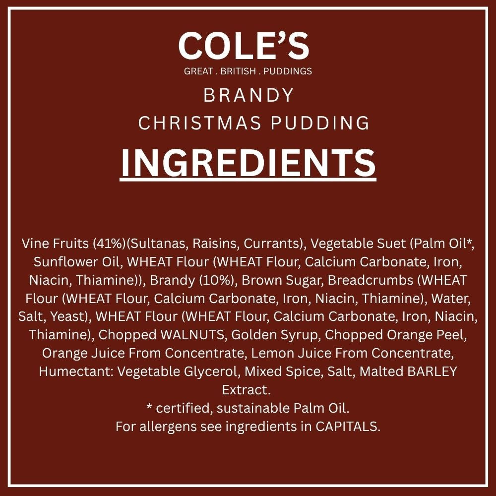 Cole's Brandy Christmas Pudding 112g