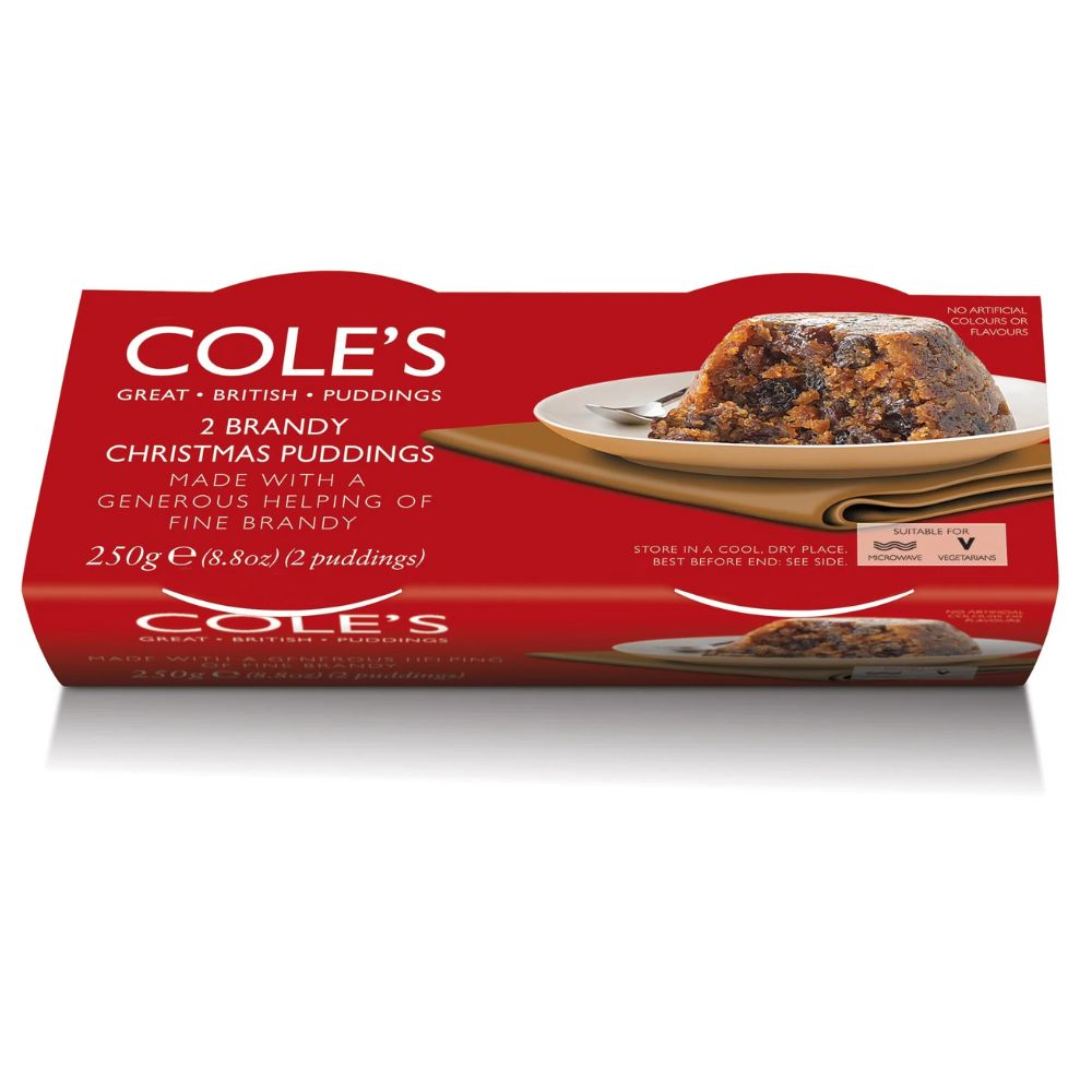 Cole's Brandy Christmas Pudding Twin Pack (2X125G) 250g