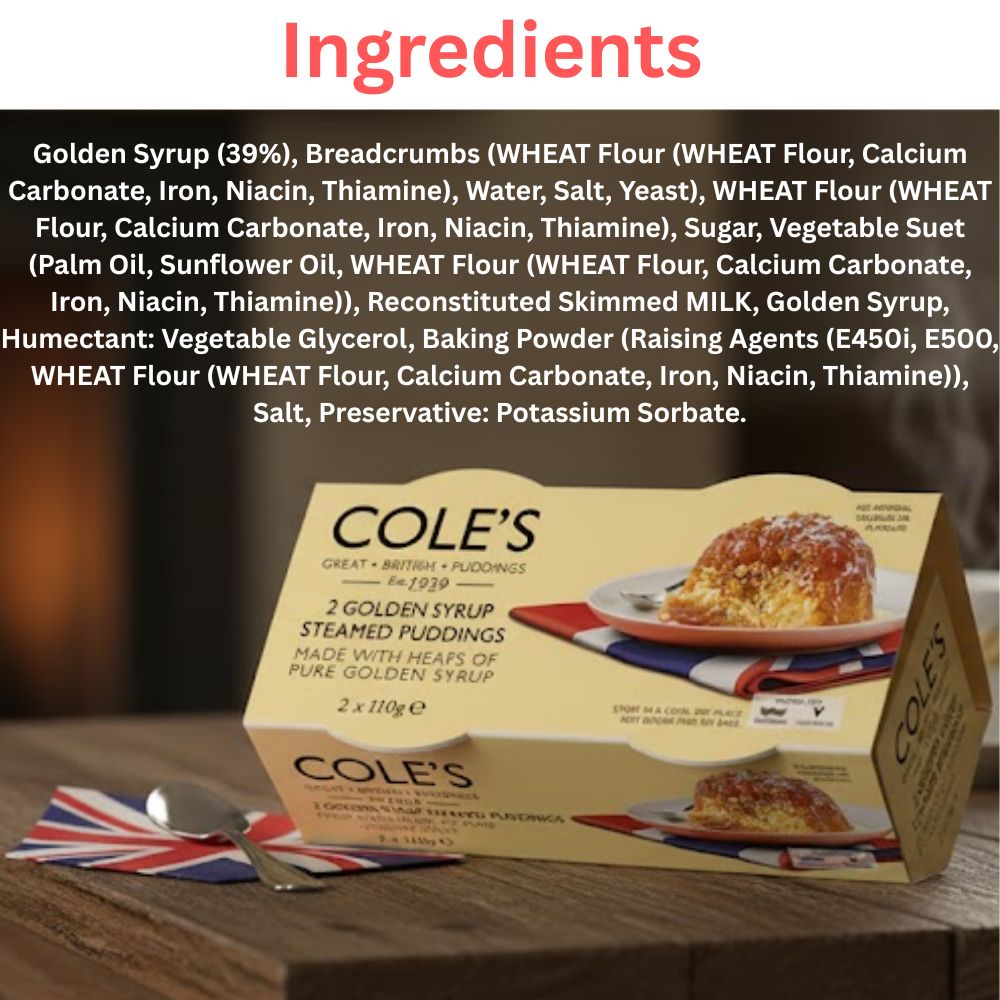 Cole's Golden Syrup Steamed Pudding Twin Pack (2X110g) 220g