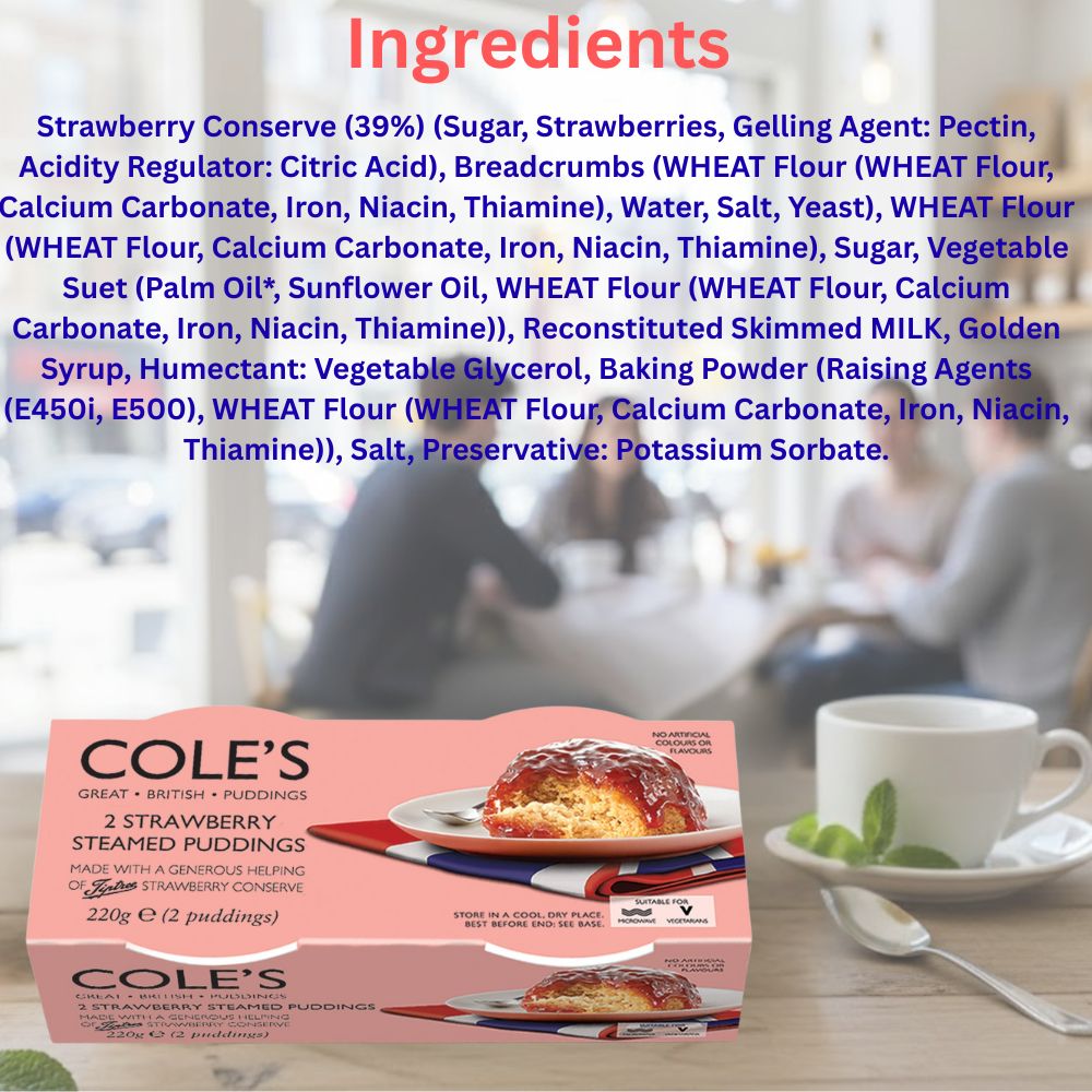 Cole's Strawberry Steamed Pudding Twin Pack (2X110g) 220g