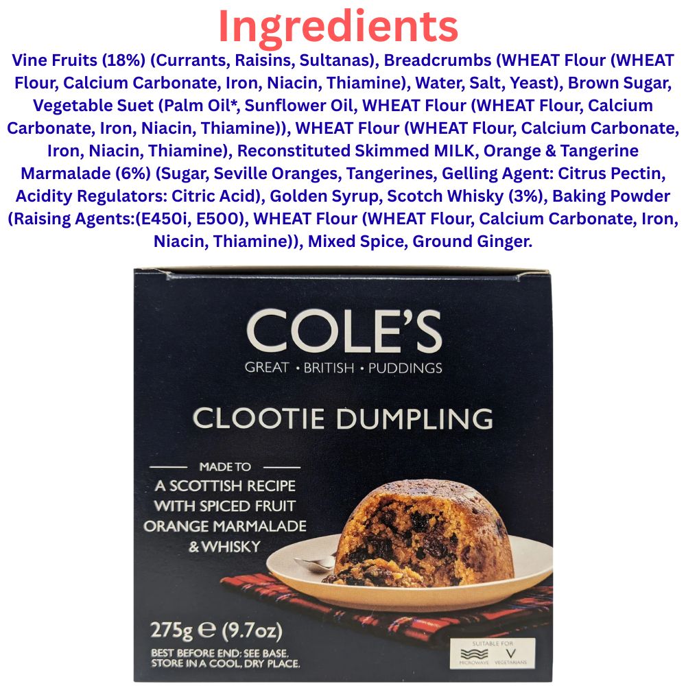 Cole's Boxed Clootie Dumpling Pudding 275g