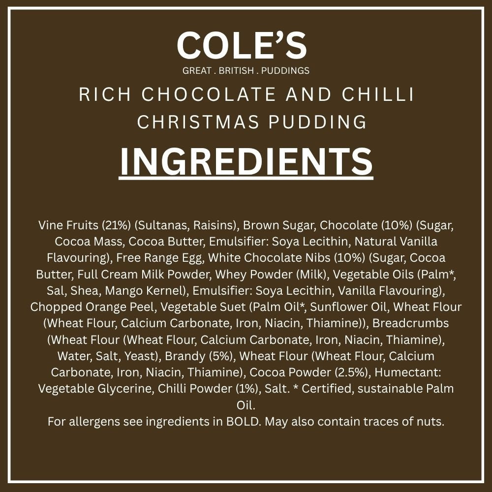Cole's Rich Chocolate And Chilli Pudding 454g