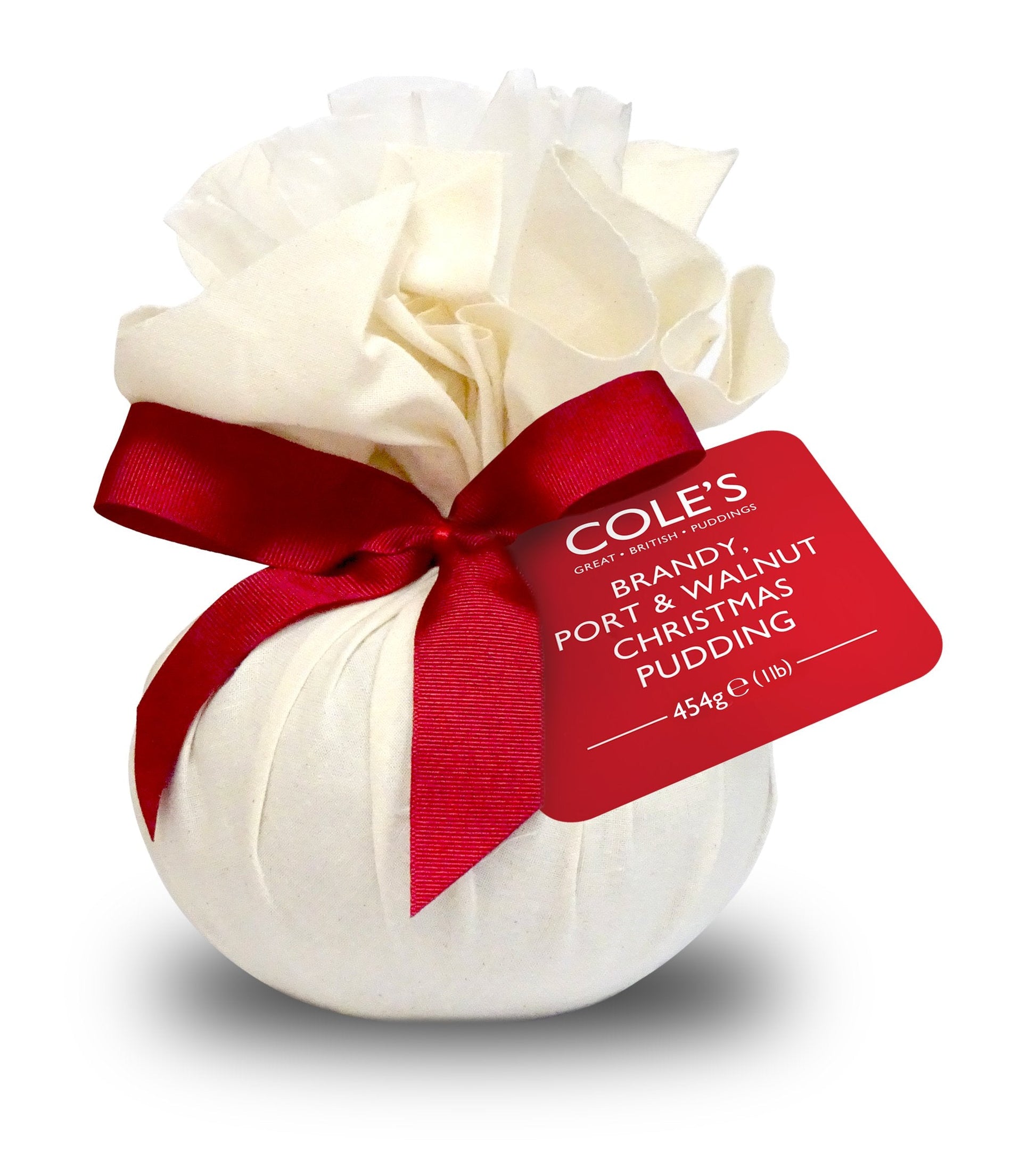 Cole's Brandy Port And Walnut Round Christmas Pudding 454g