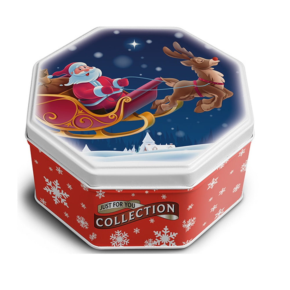 Campbells Shortbreads Santa & Rudolph Tin (Petticoat Tails) 115G – decorative Scottish shortbread gift tin