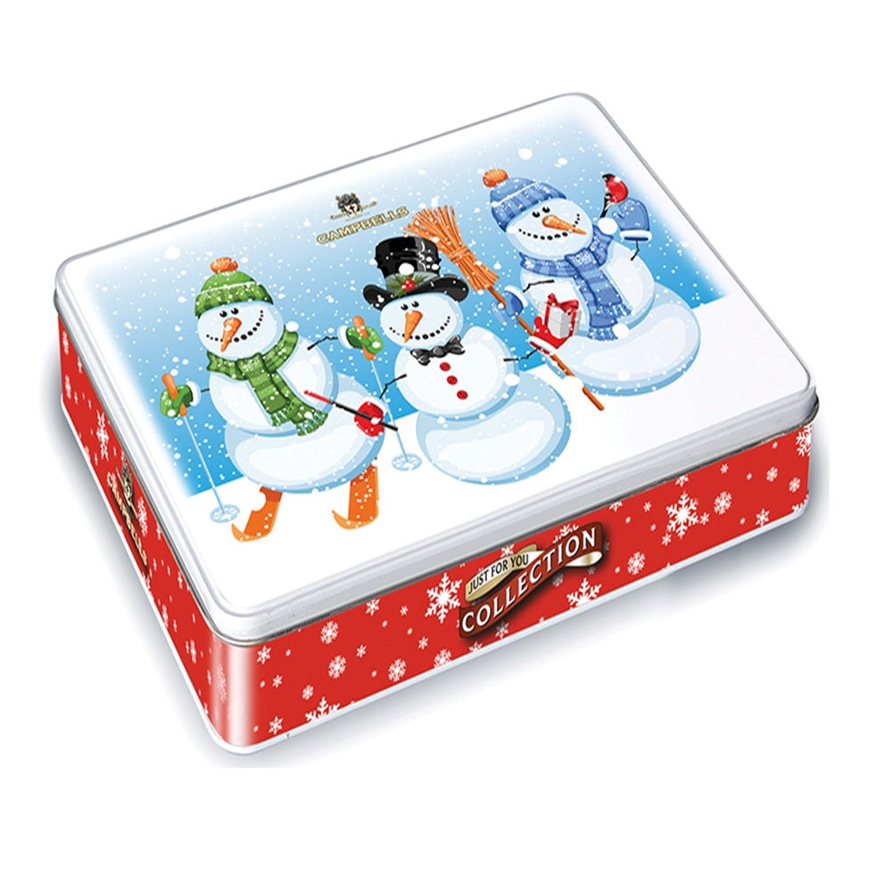 Campbells Shortbreads Snowman Tin 150g Assorted Scottish All Butter Shortbread Shapes