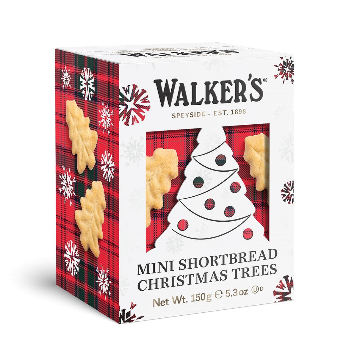 Walkers Christmas tree 3D carton 5.3oz with traditional Scottish shortbread