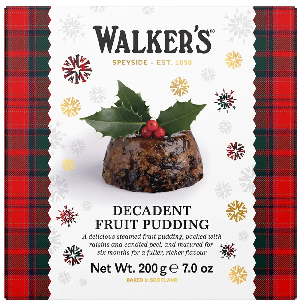 Walkers luxury rich fruit plum pudding 7oz traditional Christmas dessert