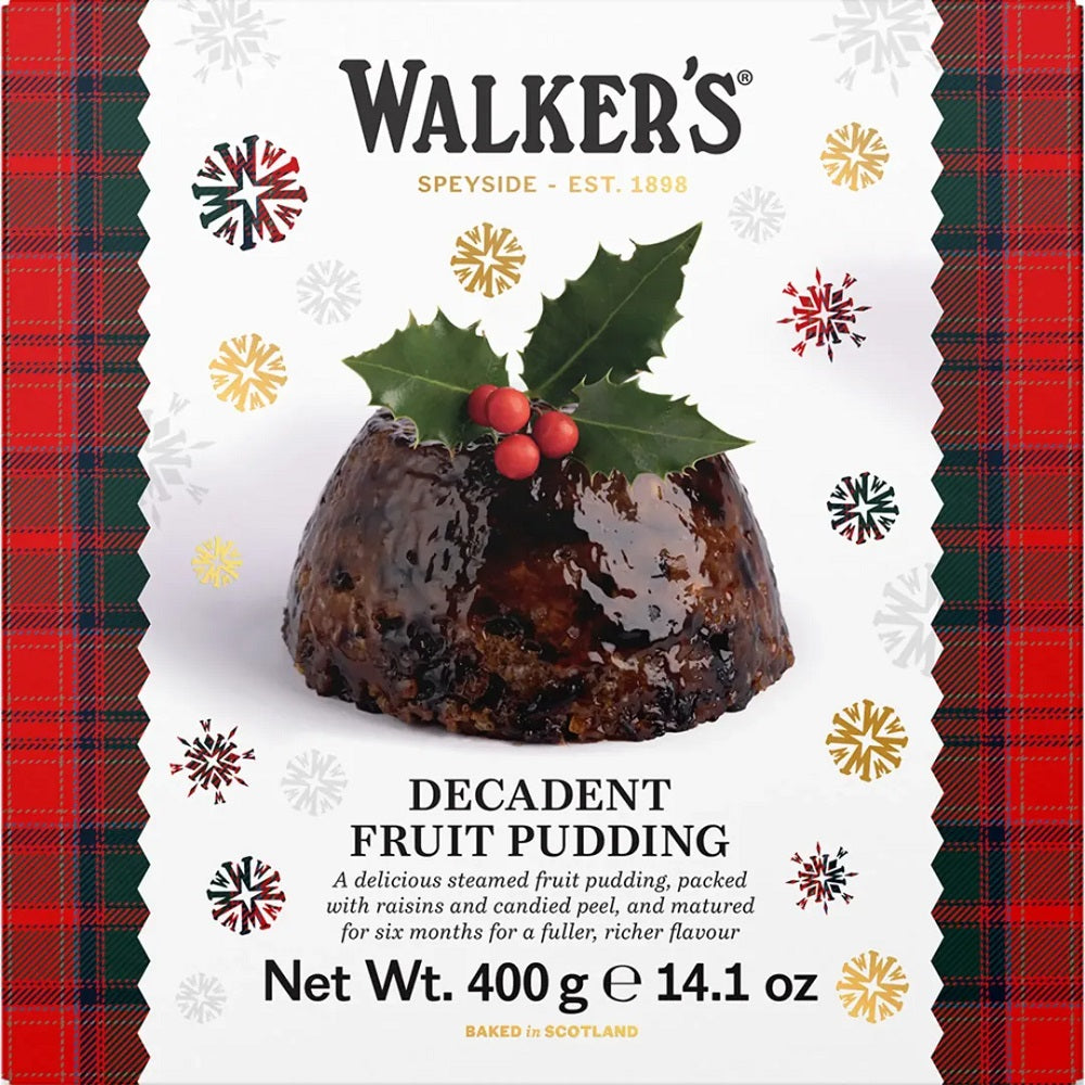 Walkers luxury rich fruit plum pudding 14.1oz traditional Christmas dessert
