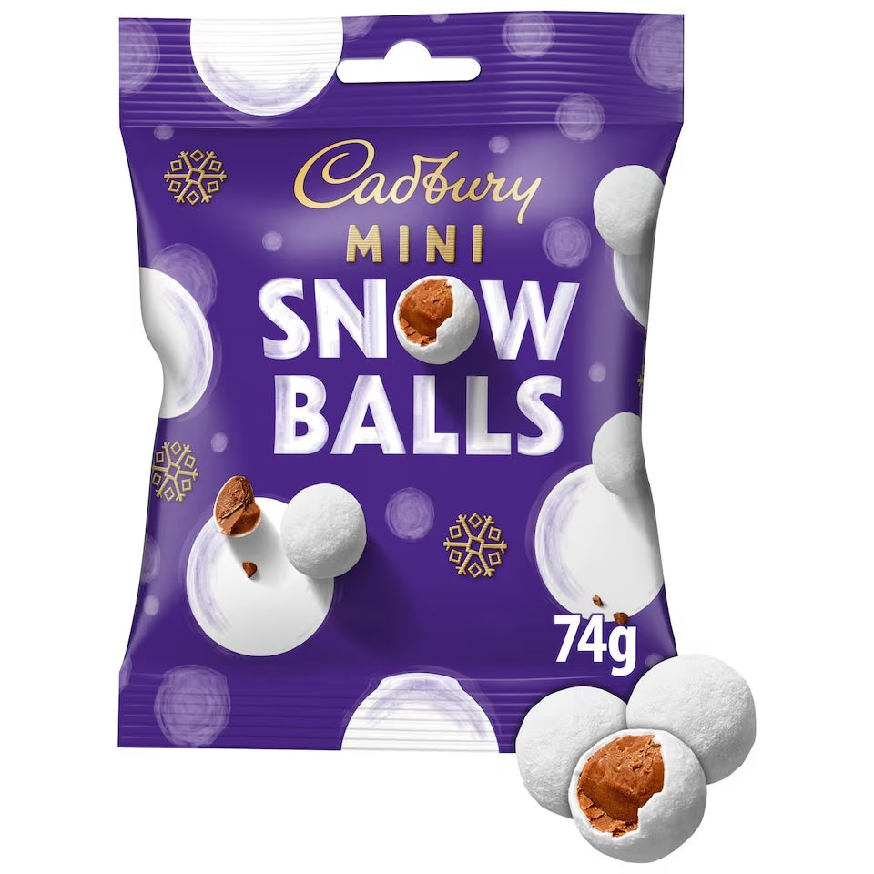 Cadbury Mini Snow Balls 74G – UK Christmas chocolate stocking filler
