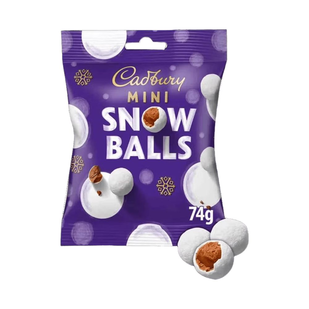 Cadbury Mini Snow Balls milk chocolates clipstrip, 74g