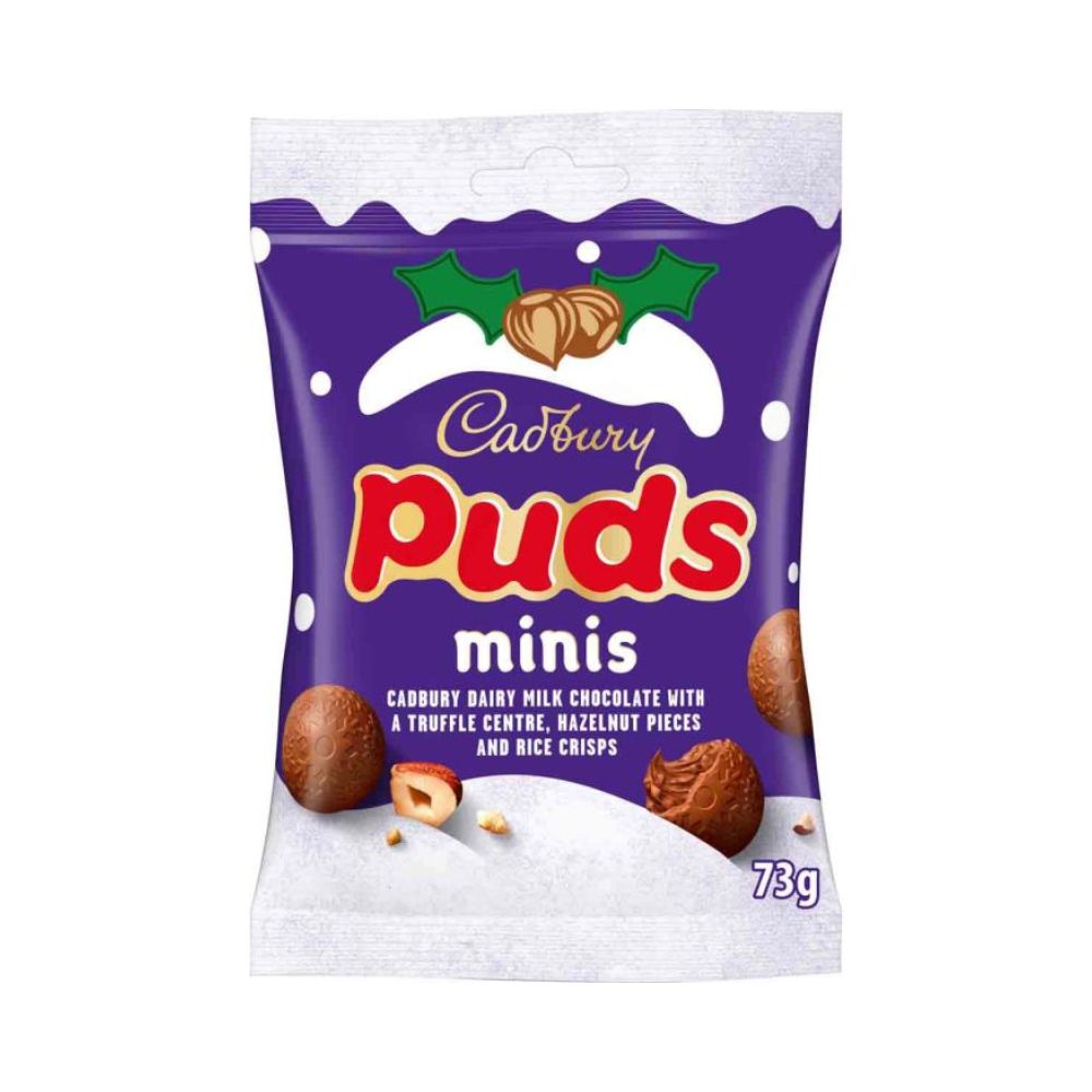 Cadbury Puds Minis Chocolate Bag 73G – UK Christmas confectionery sharing pack
