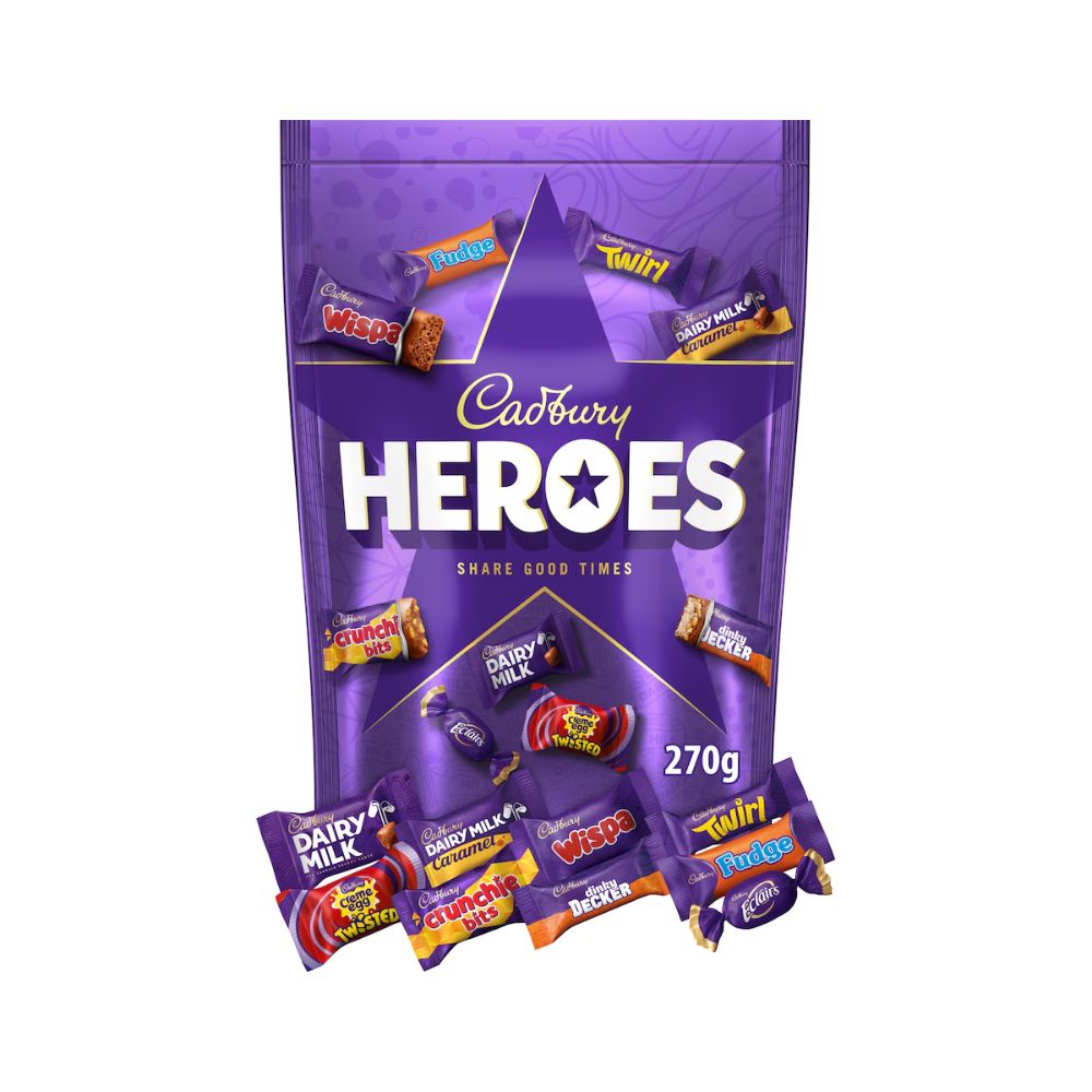 Cadbury Heroes Pouch 270G – UK Christmas confectionery sharing pack