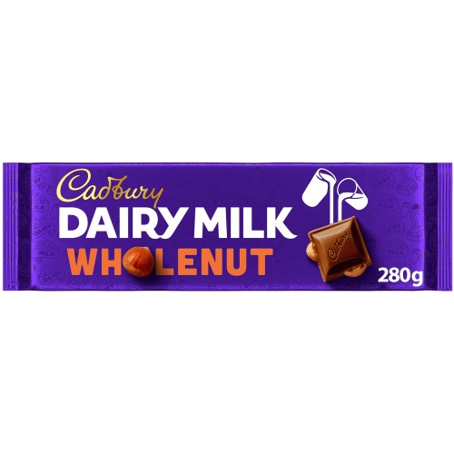 Cadbury Dairy Milk Wholenut chocolate bar, 280g