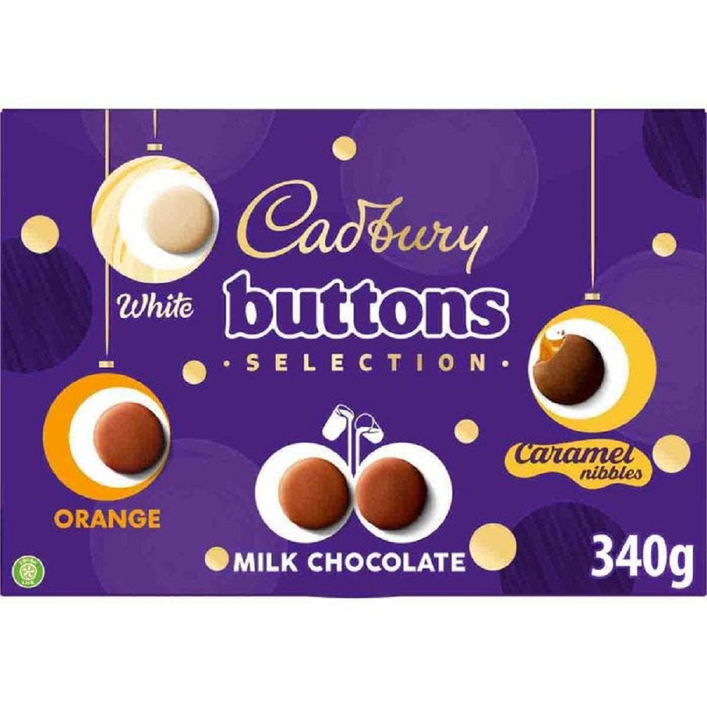 Cadbury Dairy Milk Buttons Selection Box 340G – UK Christmas chocolate selection box gift