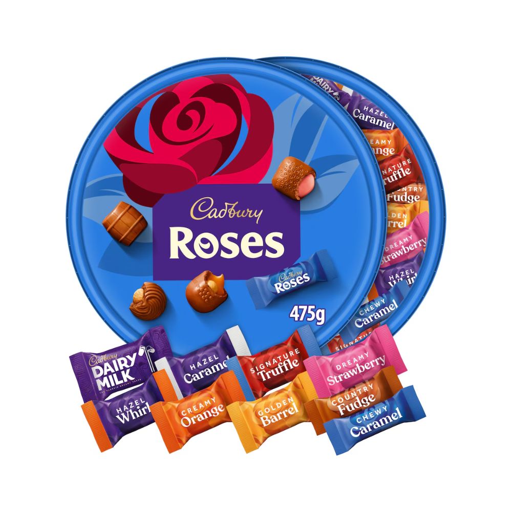 Cadbury Roses assorted chocolate tub, 475g