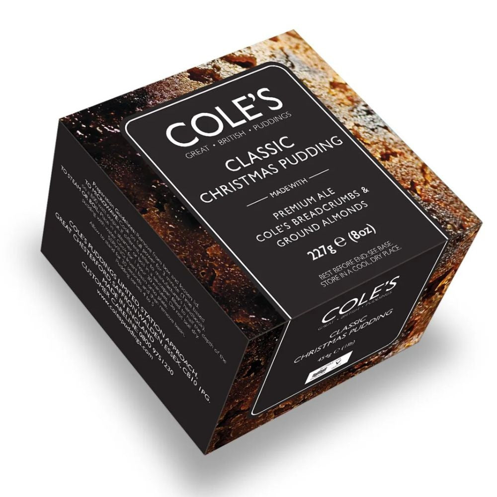 Cole's Classic Christmas Pudding 227g – traditional British Christmas fruit pudding with rich festive flavours.