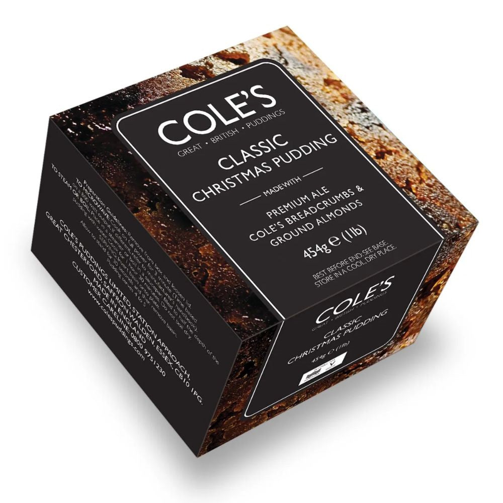Cole's Classic Christmas Pudding 454g – traditional British festive fruit pudding for Christmas celebrations.