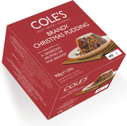 Cole's Boxed Brandy Christmas Pudding 908g – traditional British festive fruit pudding with brandy.
