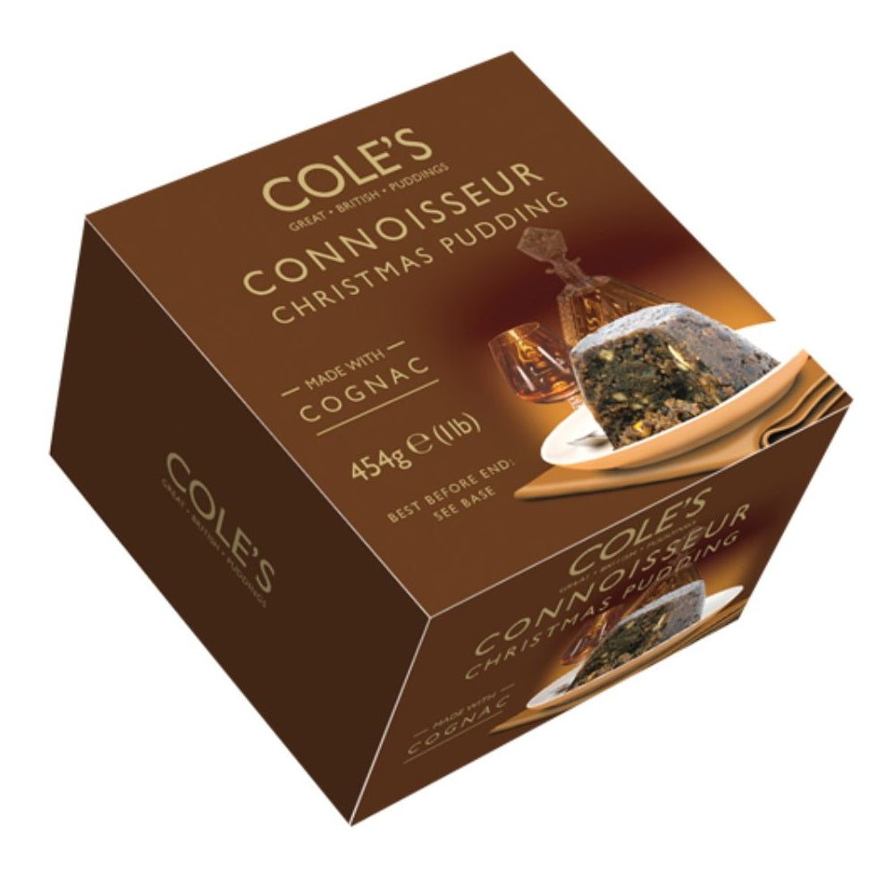 Cole's Connoisseur Christmas Pudding 454g – luxury traditional British Christmas fruit pudding with festive spices.