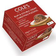 Cole's Rum And Double Cream Christmas Pudding 350g – luxury British festive fruit pudding with rich rum flavour.
