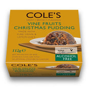 Cole's Alcohol Free Christmas Pudding 112g – traditional British festive fruit pudding, alcohol free.