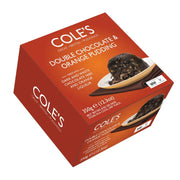 Cole's Double Chocolate & Orange Pudding 350g – rich chocolate dessert with delicious orange flavour.