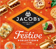 Jacob's Festive Selection 7 Cracker Varieties 450g – assorted British crackers for Christmas cheeseboards.