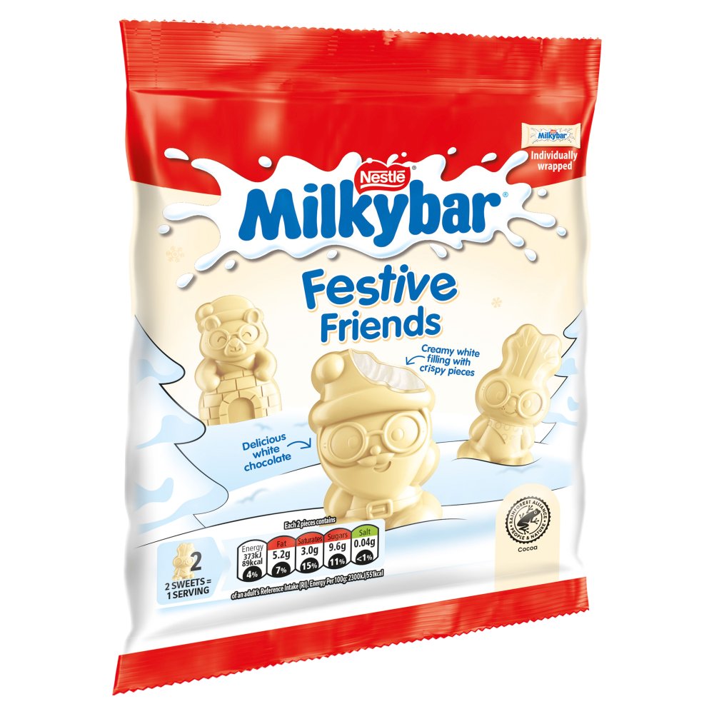 Milkybar Festive Friends 57g white chocolate Christmas bag
