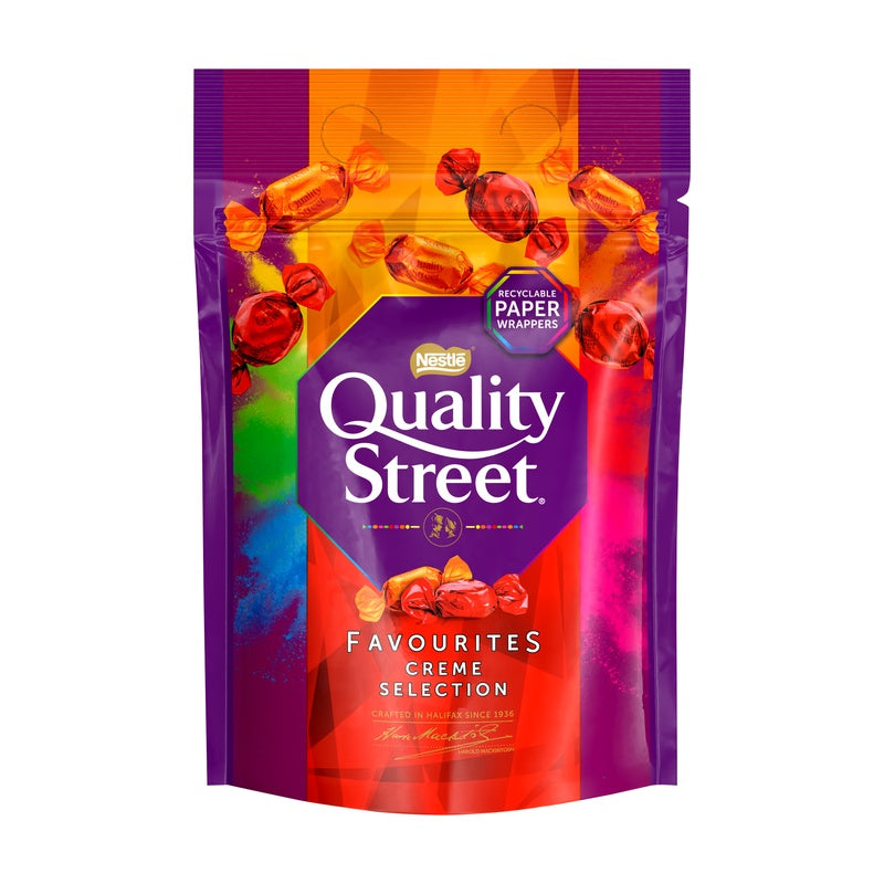 Nestlé Quality Street Mixed Creme Pouch 281G – UK Christmas confectionery sharing pack