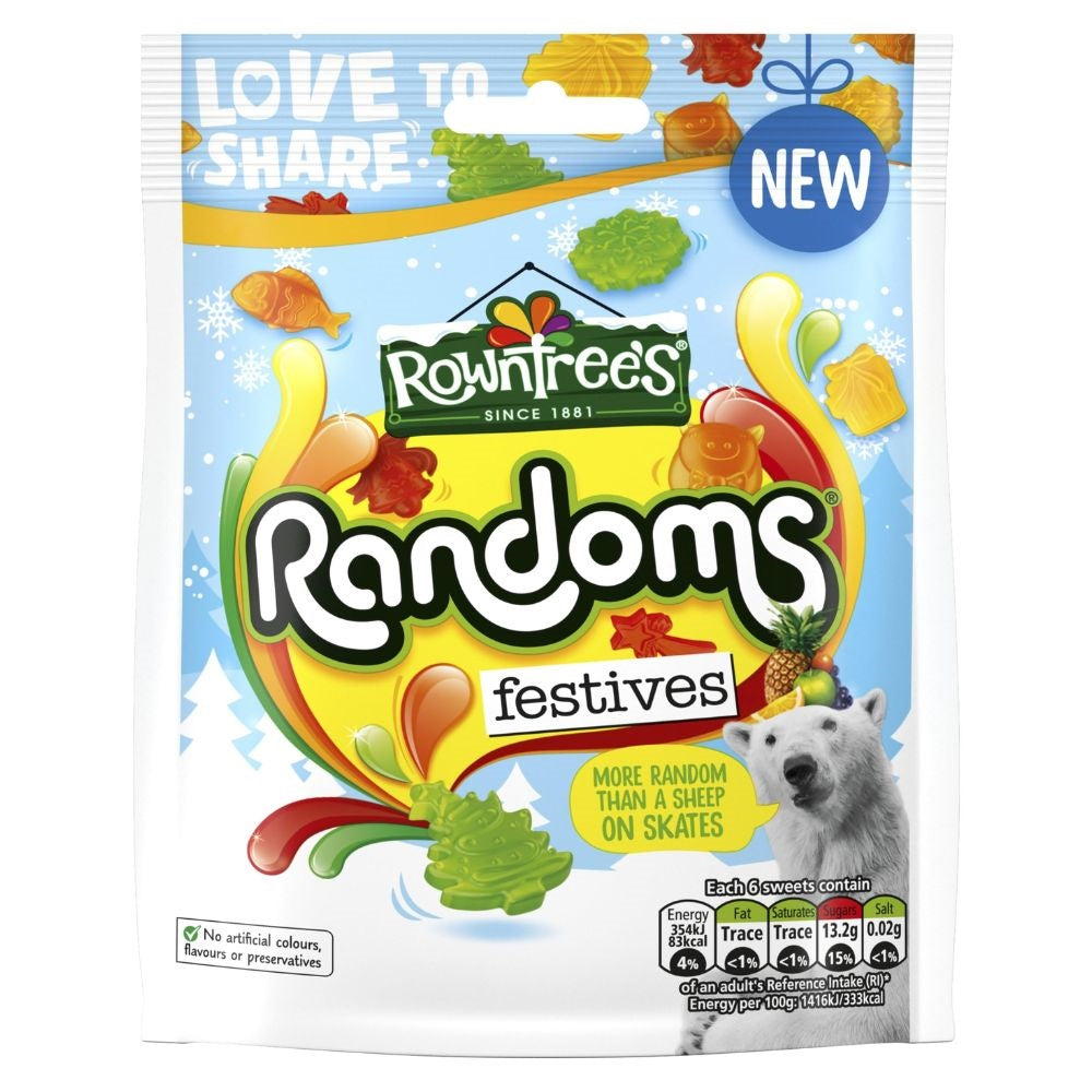 Rowntree’s Randoms Festive Pouch 130g Christmas gummy sweets