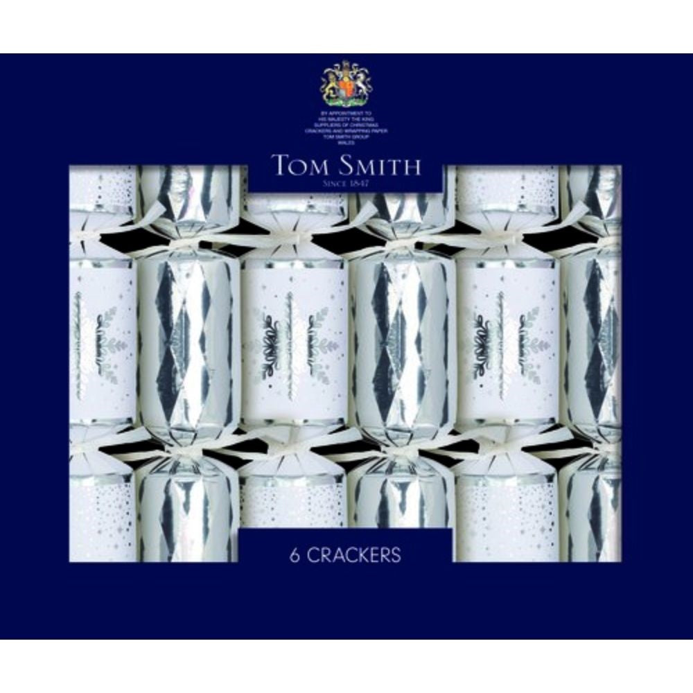 Tom Smith Cracker 6X8" - Silver Luxury Tree – festive British Christmas cracker set