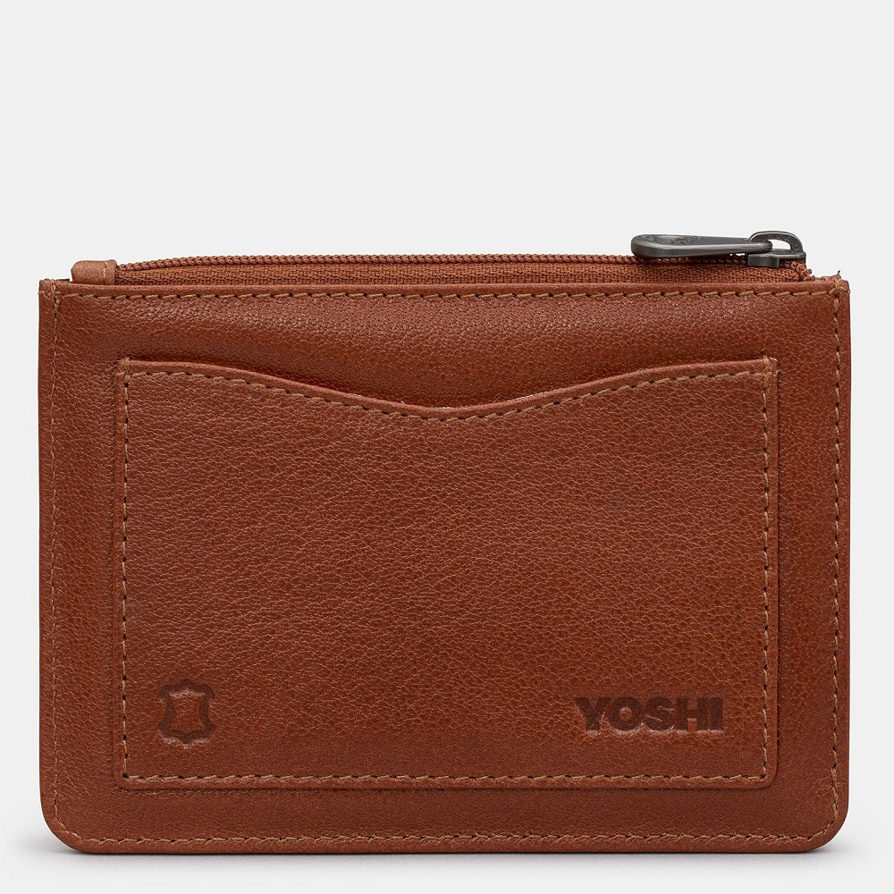 Yoshi Shakespeare Bookworm Zip Top  Brown Leather Purse