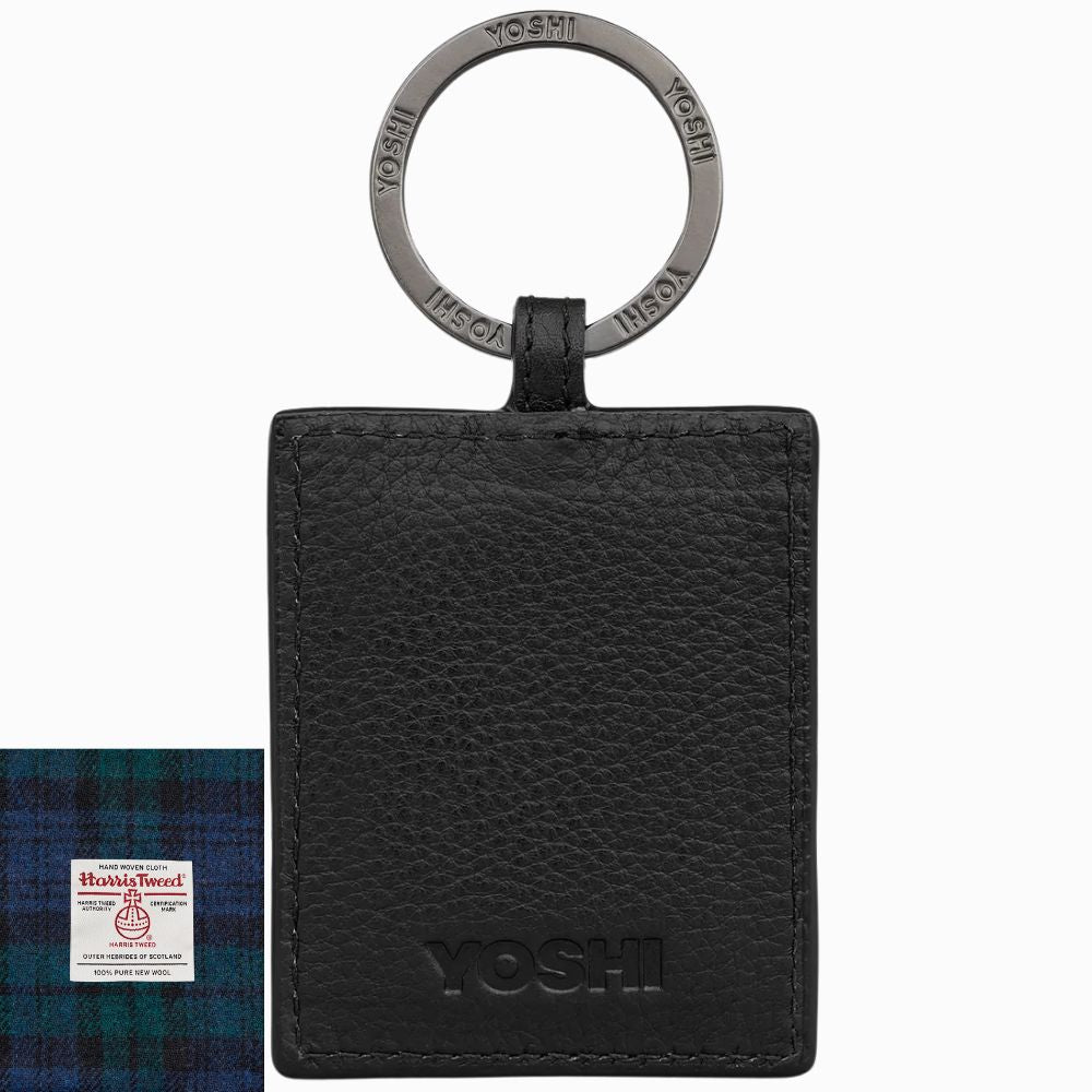 Yoshi Highland Thistle Harris Tweed & Leather Keyring