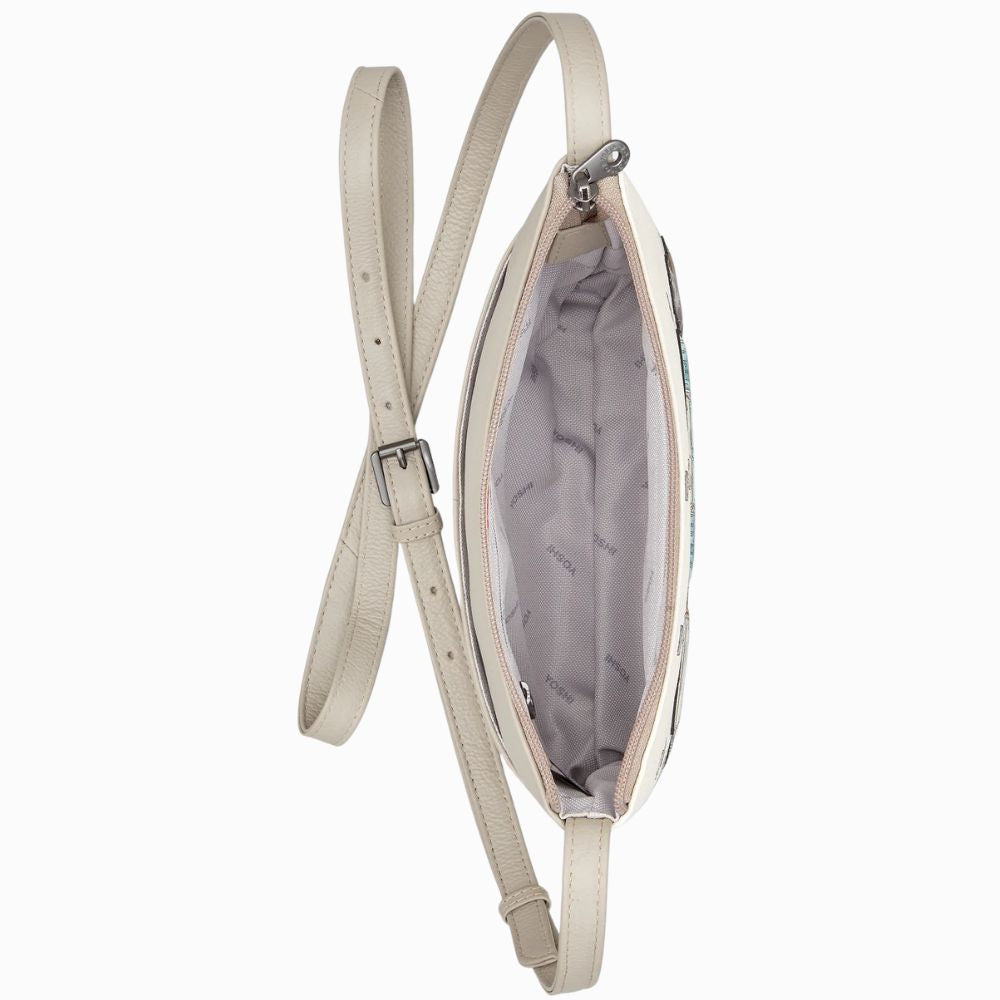 Yoshi Country Cottage Warm Grey Leather Cross Body Bag