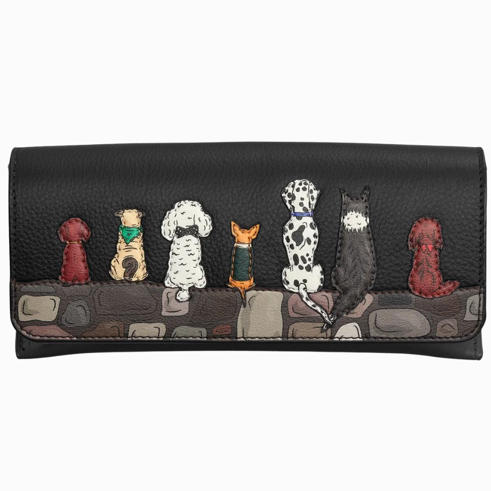 Yoshi Bark to Bark Black Leather Glasses Case
