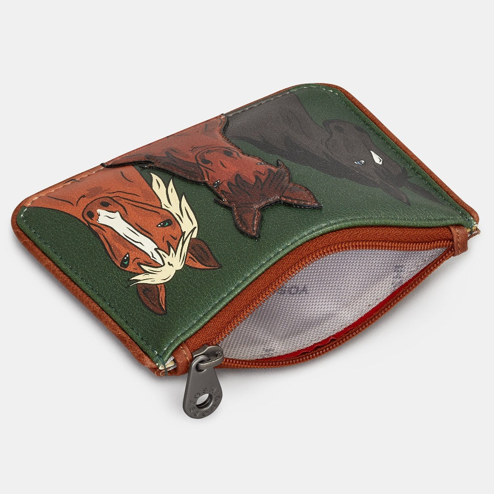 Yoshi Herd of Horses Zip Top Leather Purse