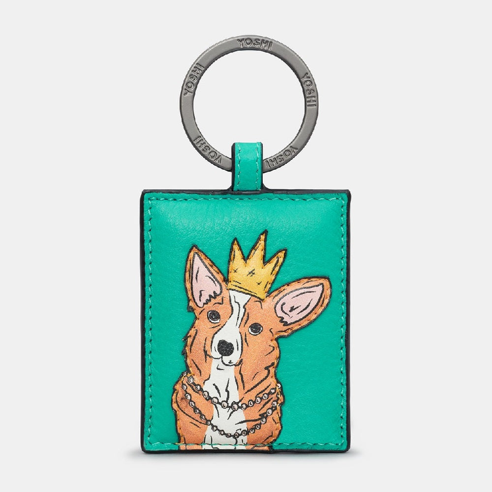 Yoshi Jade Green Happy Hounds Queenie The Corgi Leather Keyring