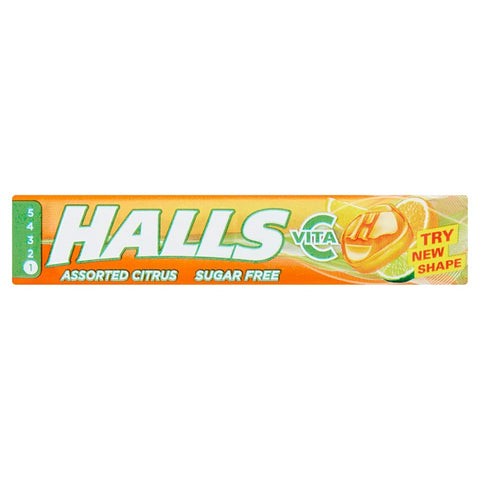 Halls Assorted Citrus with Vitamin C Sugar Free Sweets 32g