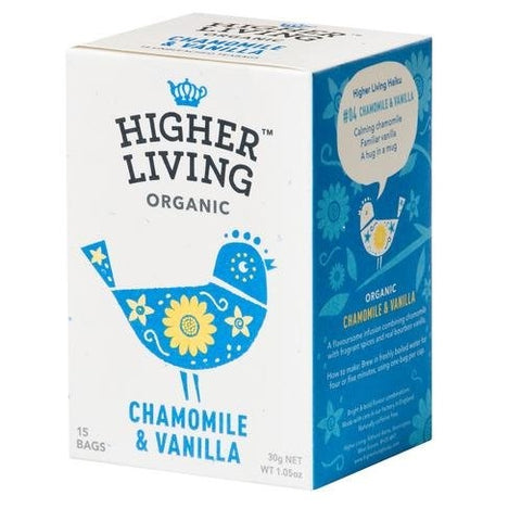 Higher Living Organic Tea - Chamomile & Vanilla 30G (15 Teabags)