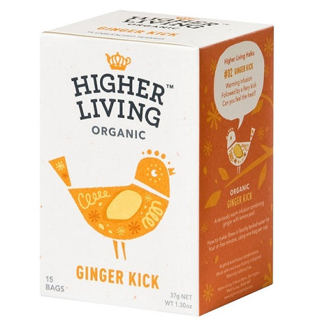 Higher Living Organic Tea - Ginger Kick 37g (15 Teabags)