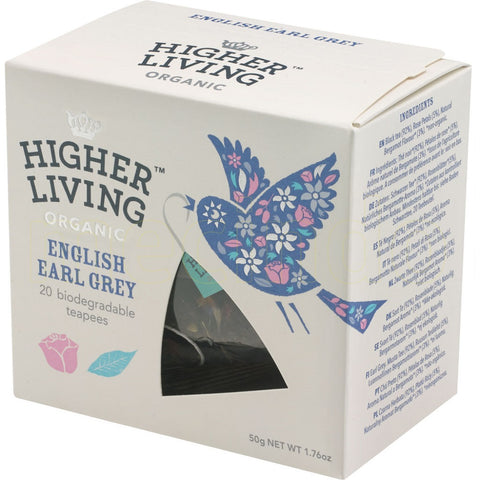 Higher Living Organic Tea - English Earl Grey 50g (20 Teabags)