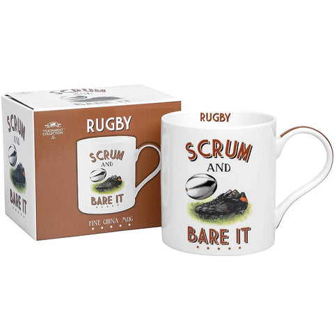 Lesser & Pavey Rugby Mug - Scrum & Bare It Novelty Sports Themed Fine China Mug