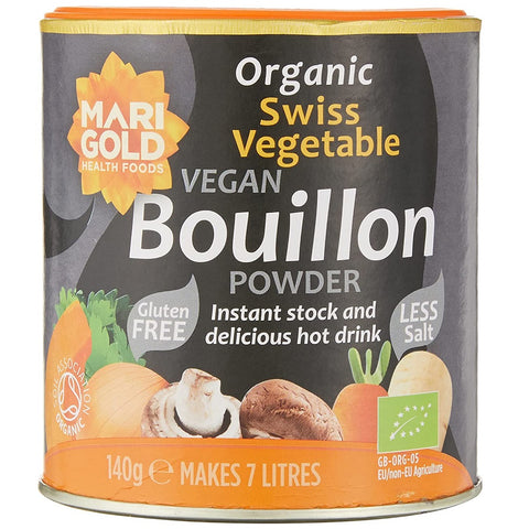 Marigold Organic and Less Salt Swiss Vegetable Vegan Bouillon Powder 140g