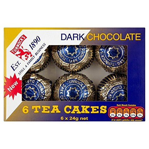 Tunnock's Dark Chocolate Tea Cakes (6 per pack) - 144g